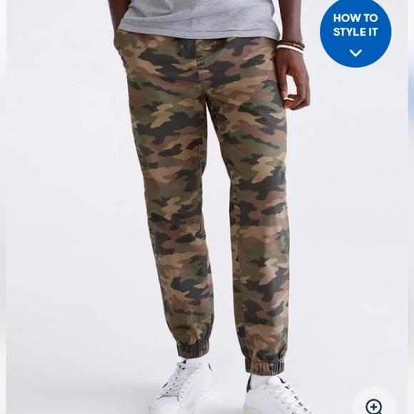 Victorious Men's Camo Olive Twill Jogger Pants - Relaxed Fit, Elastic Waist, Tapered Leg, Size Medium - View #2